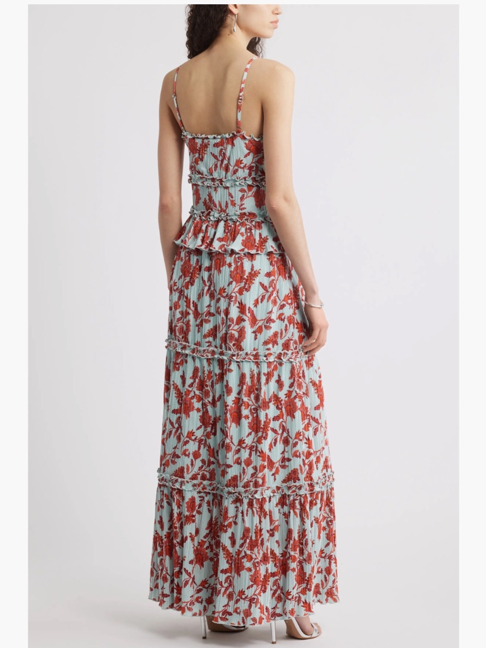 Chelsea28 Ruffle Plissé Maxi Sundress New! - Picture 3 of 13